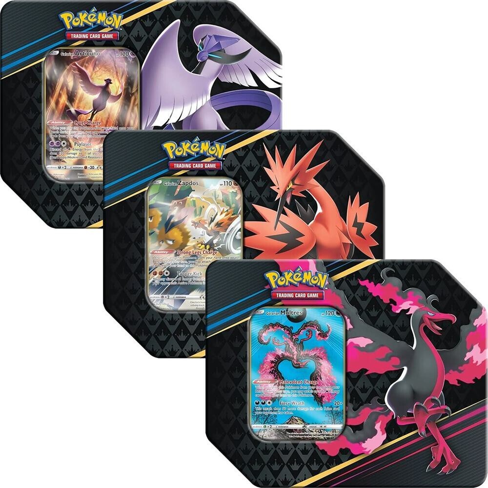 Pokemon Crown Zenith Tins Moltres & Articuno & Zapdos Set of 3 FACTORY SEALED
