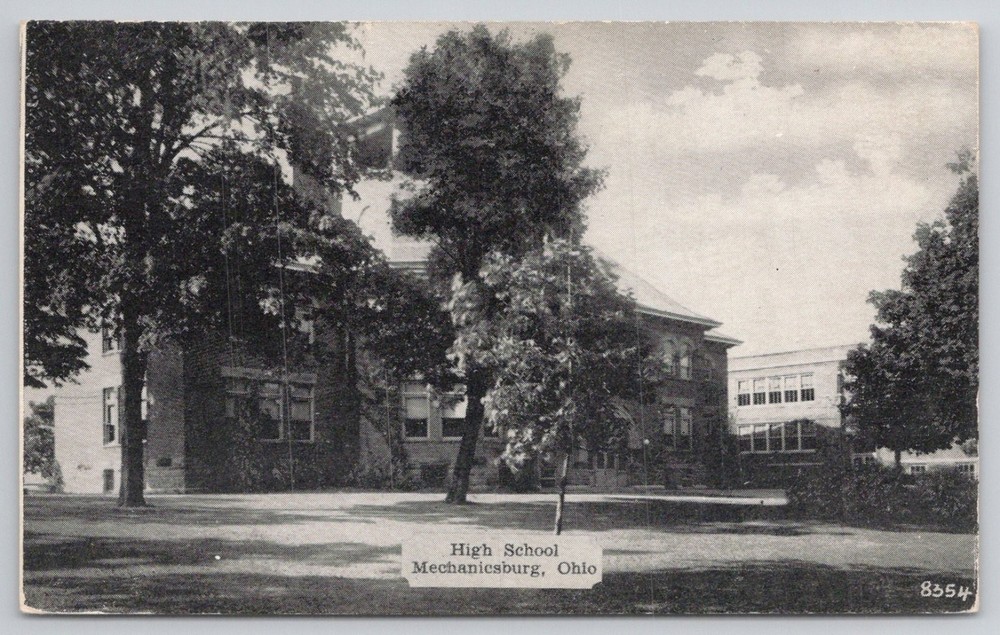 Mechanicsburg Ohio High School Vintage Postcard Dexter Press Silvercraft