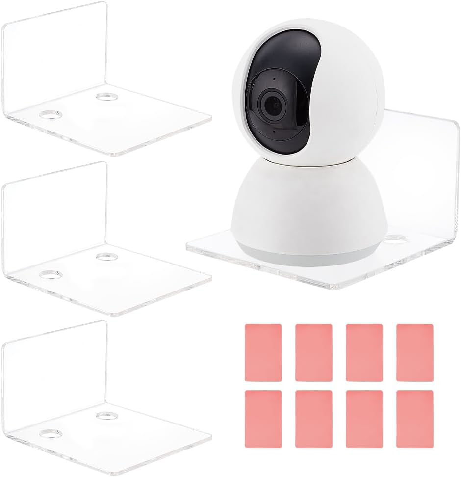 PH PandaHall 4 Pack Acrylic Wall Shelves, 10cm Mini Clear Floating Shelves Small