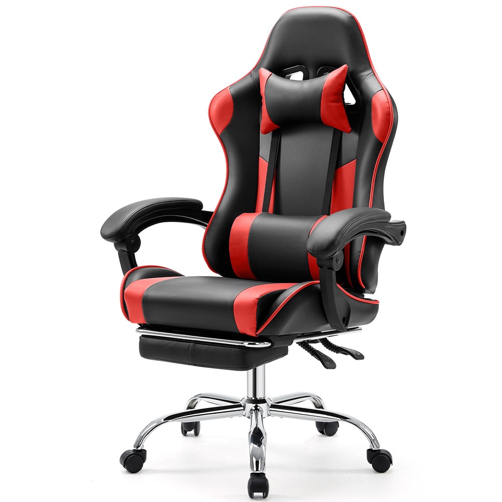 Ergonomic Gaming Chair with Adjustable Recliner, Swivel Seat, PU Leather