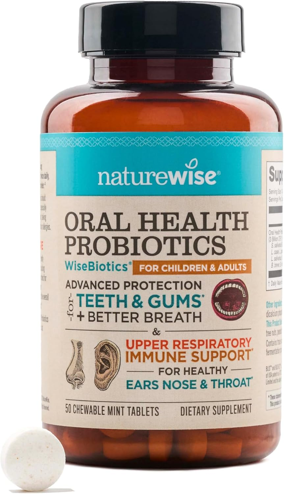 Oral Probiotics, Fresh Breath Chewable Tablets, BLIS K12 M18, 50Ct