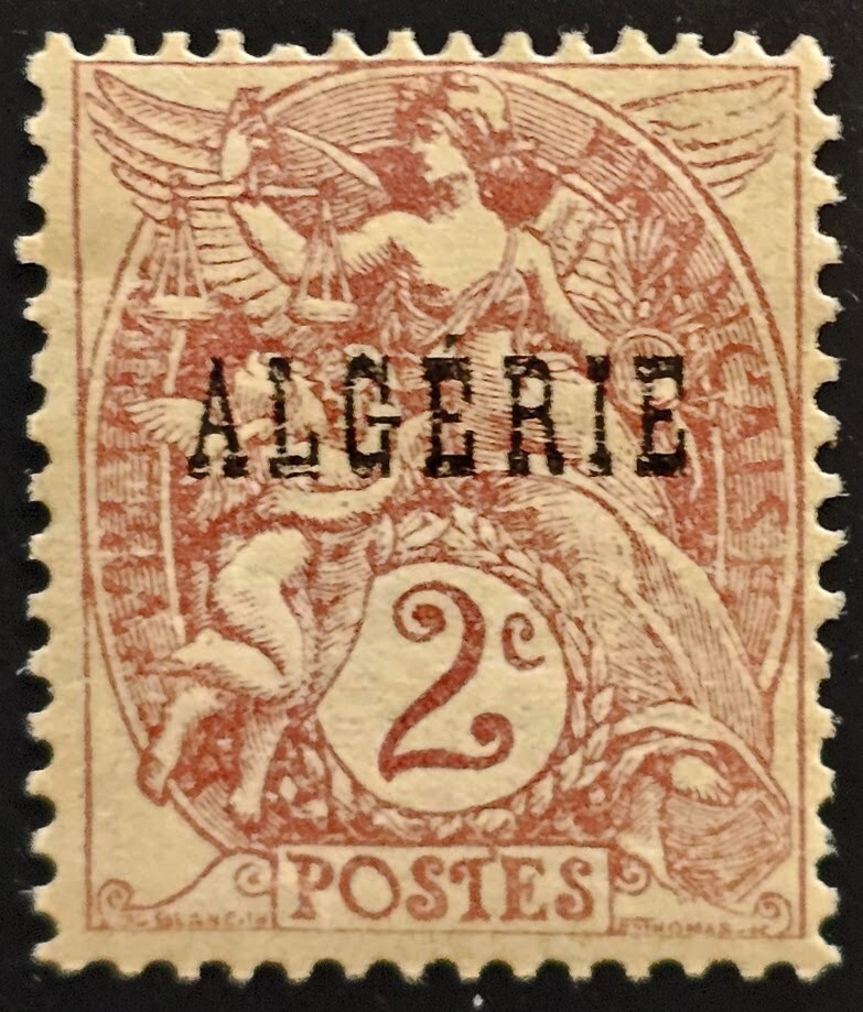 Rare French Algeria Overprint Stamps Scott #2 2c Mint Condition