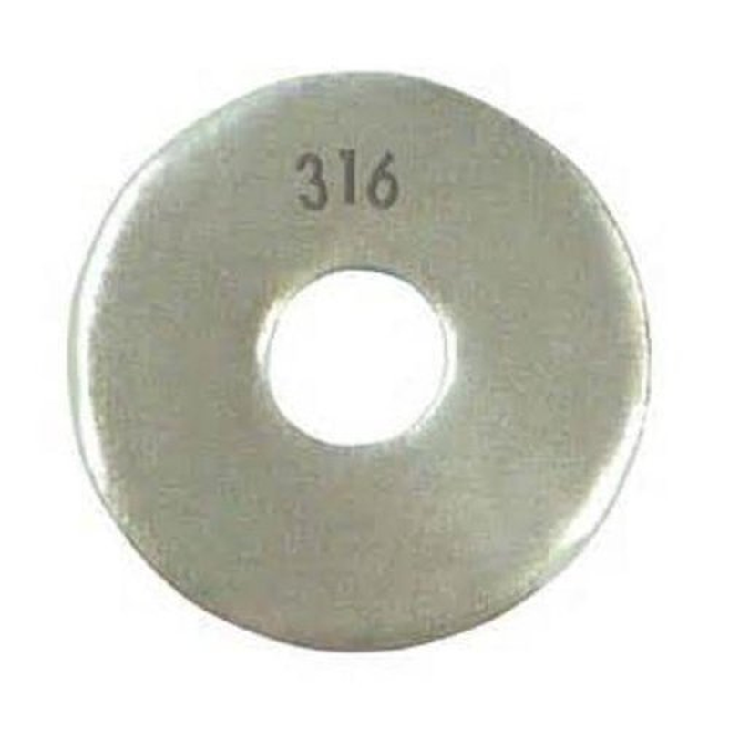 316 Stainless Steel Flat Washer, Plain Finish, Meets ANSI B18.22.1,