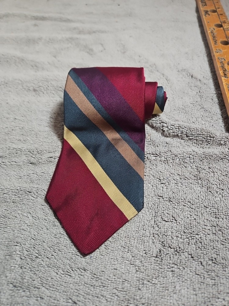 Vtg Polo Ralph Lauren Tie Multicolor USA Made Stripe Silk Repp Necktie Luxury