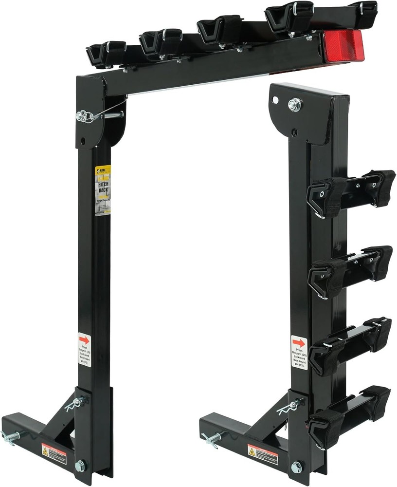 MaxxHaul 70210 4-Bike Hitch Mount Rack for Cars Trucks and SUVs in Black