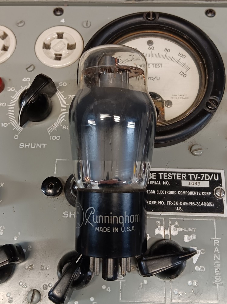 RCA Cunningham Strong 1939 6F6G Smoke Glass Tube TV-7 Tested A-2
