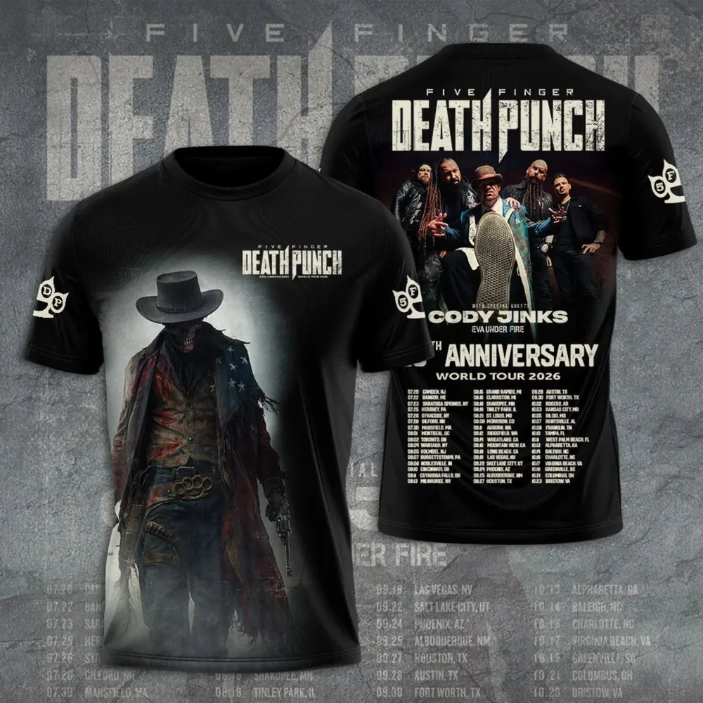 2026 Five Finger Death Punch Tour 2026 3D Shirt S-5XL   B07.667