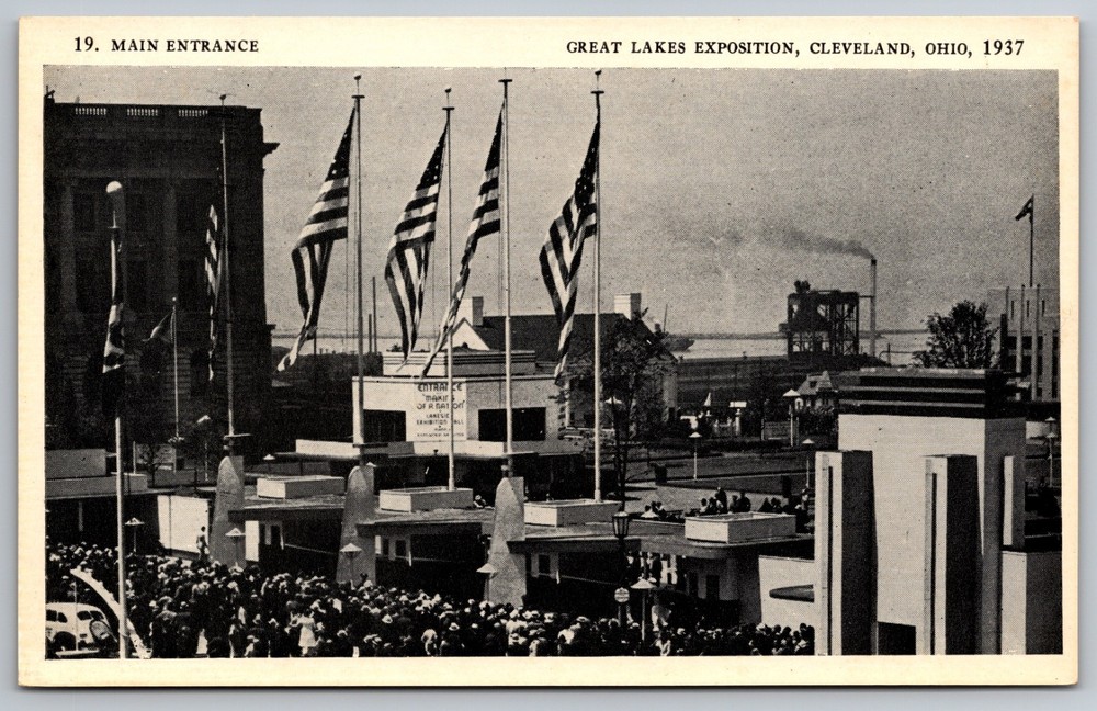 Main Entrance Great Lakes Exposition - #19 - Cleveland, Ohio 1937 - Wheatman