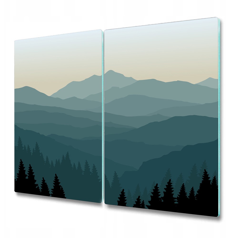 Glass Chopping Cutting Board Worktop Saver Mountains Gloomy Trees 2x30x52