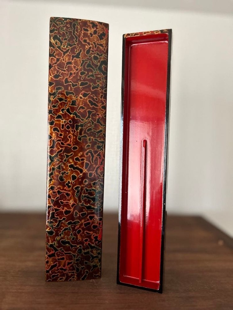 Tsugaru Lacquer Wooden Chopsticks Box for 2 Sets Natural Finish