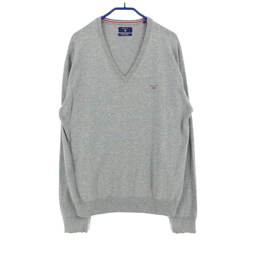 GANT Men 30% Wool V-Neck Jumper Pullover Sweater Size L