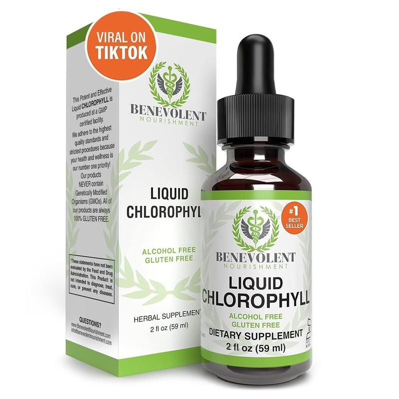 Benevolent Nourishment Liquid Chlorophyll Herbal Supplement 06/2026 2 oz.