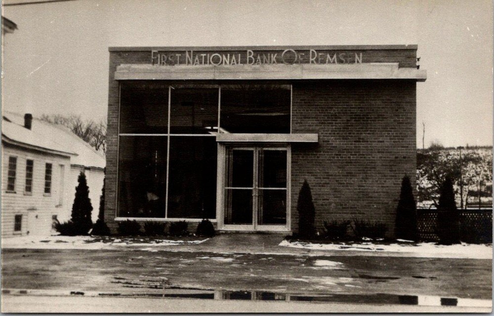 Remsen NY First National Bank Real Photo Postcard c1940s Vintage RPPC