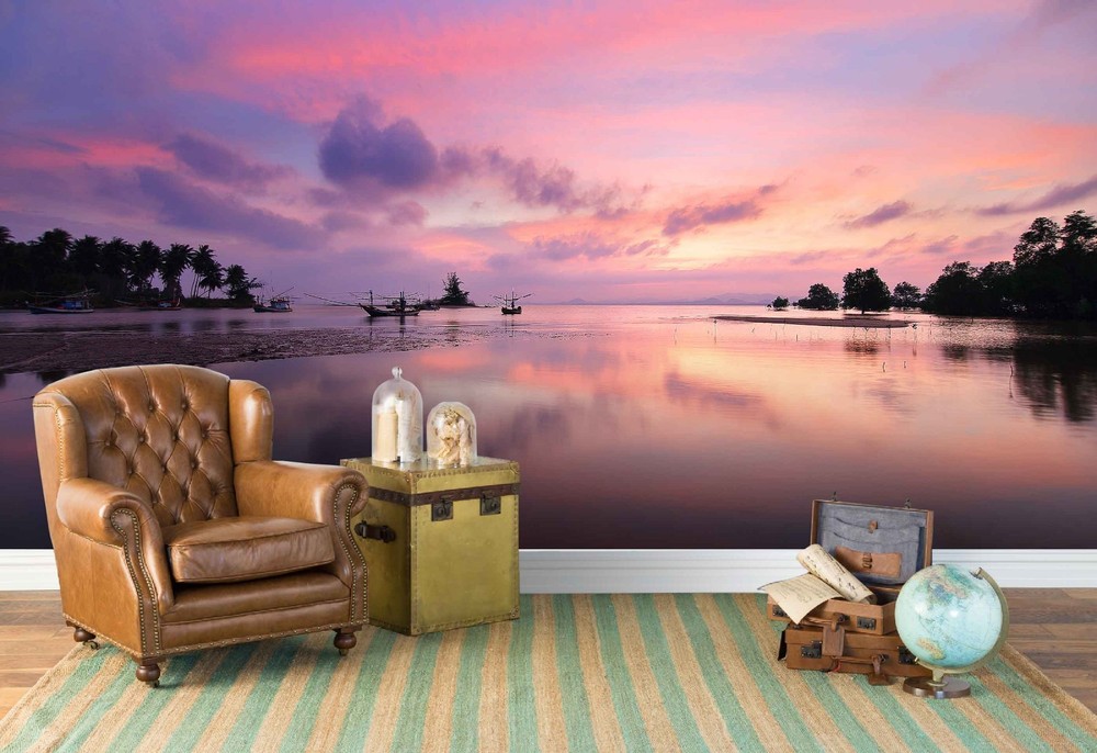 3D Sky Sea Sunset Landscape Wall Murals Wallpaper Murals Wall Sticker