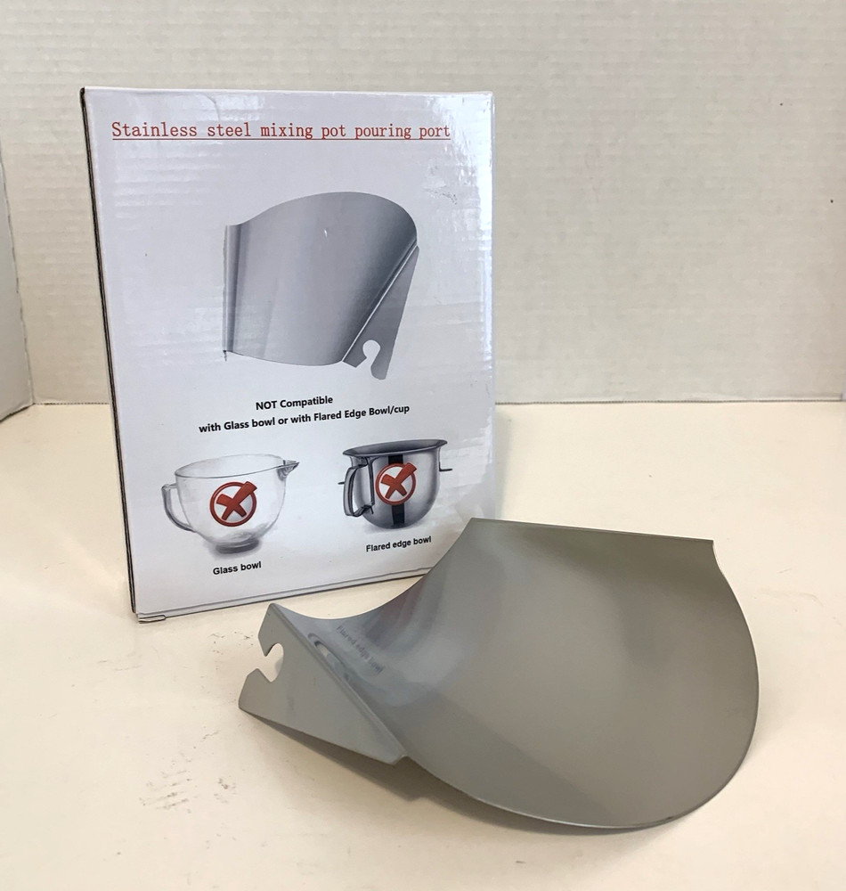 Pouring Chute for Kitchenaid Stand Mixer Stainless Steel Bowl, Premium Stainless