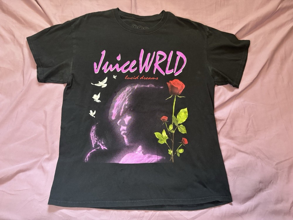 Juice Wrld Shirt Mens Large Black Lucid Dreams 999 Club Hip Hop Rap Short Sleeve