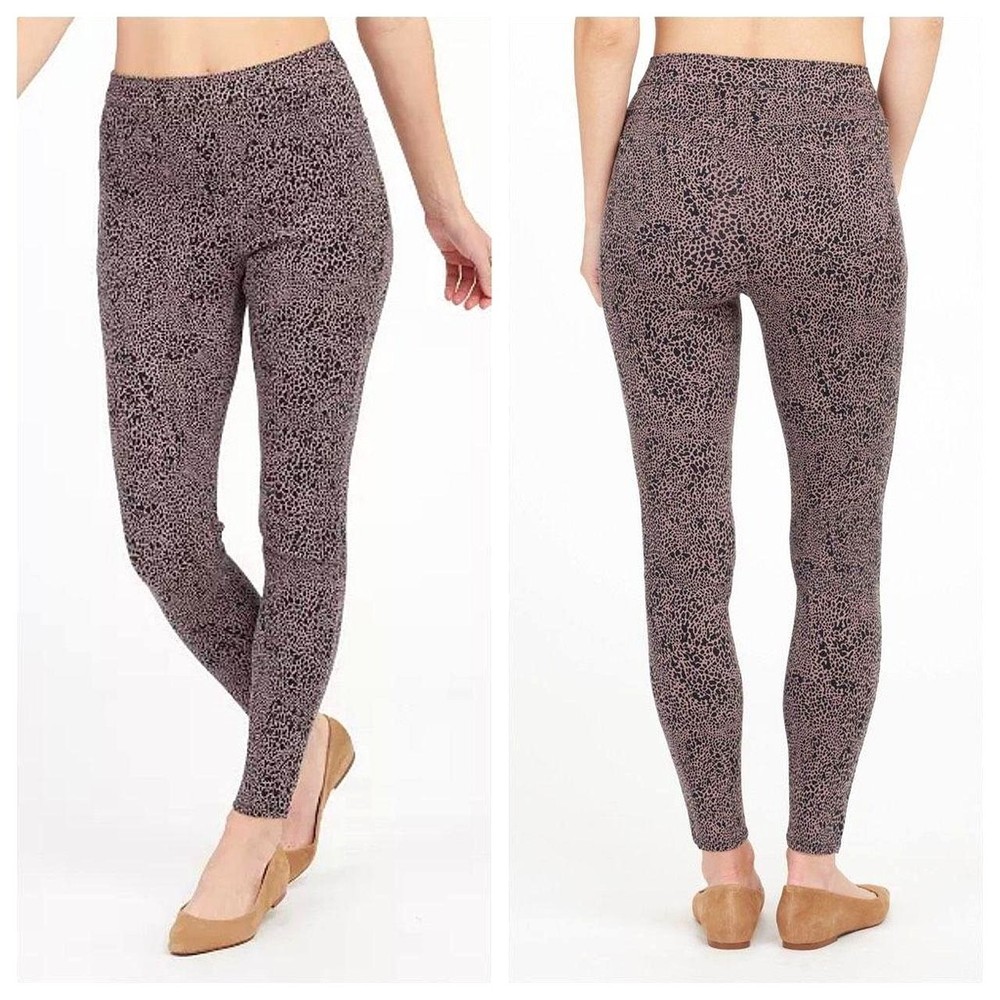 Spanx Jean-ish Ankle Leggings Pants Animal Cheetah Print Size Medium