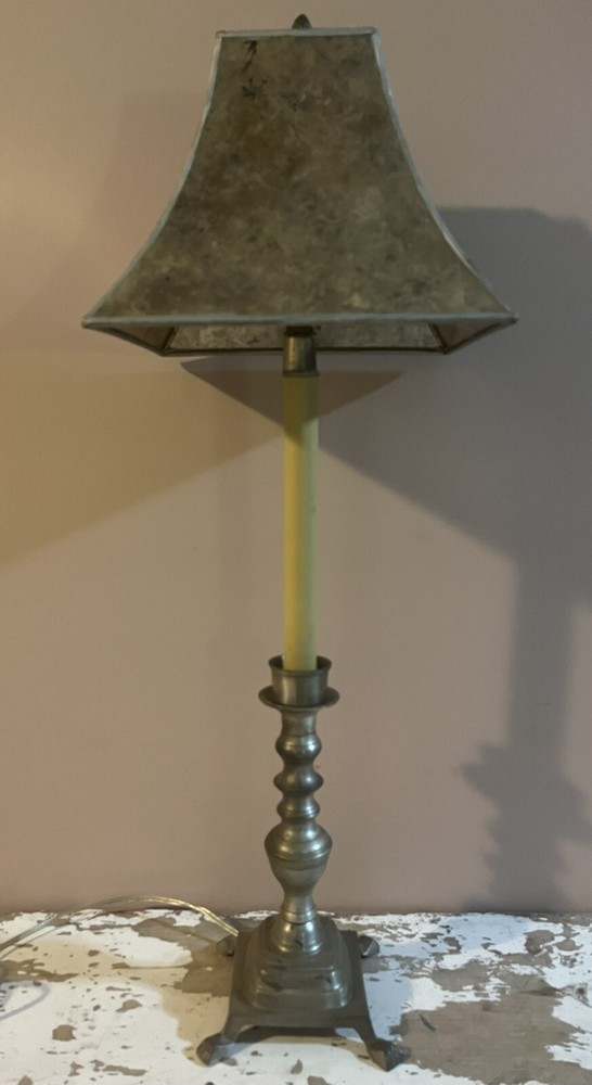 Vintage 1970s Brass Claw Footed Table Lamp