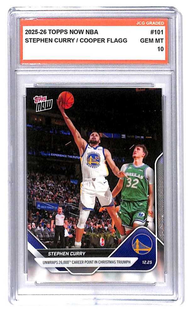 Stephen Curry / Cooper Flagg 2025-26 Topps Now NBA #101 Graded Gem Mint 10