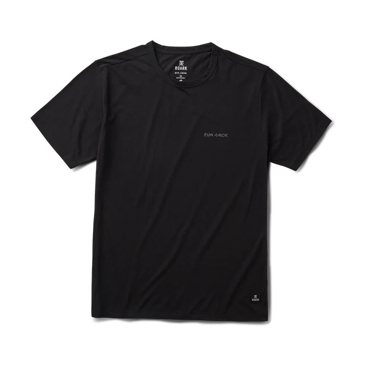Roark Mathis Men's Run Amok Tee Large Black S/S Active NEW #5793