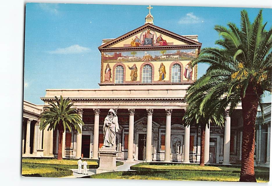 Postcard St. Pauls Basilica Rome Italy