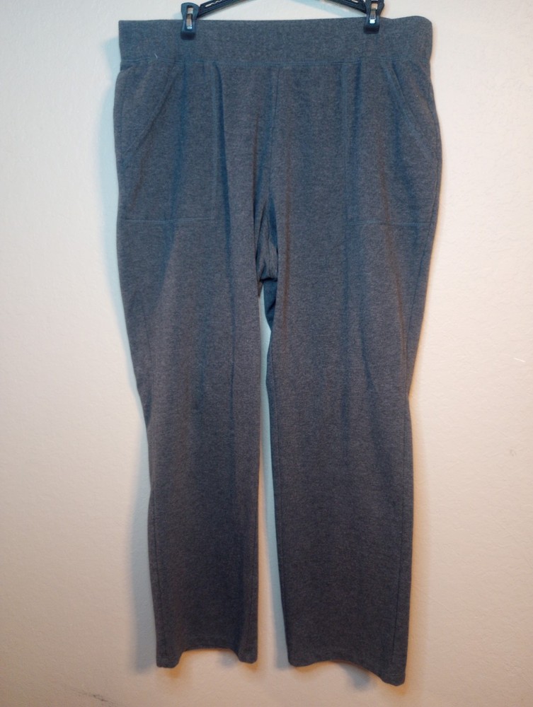 St Johns Bay Active Size 1X Sweatpants Gray Pockets Women's