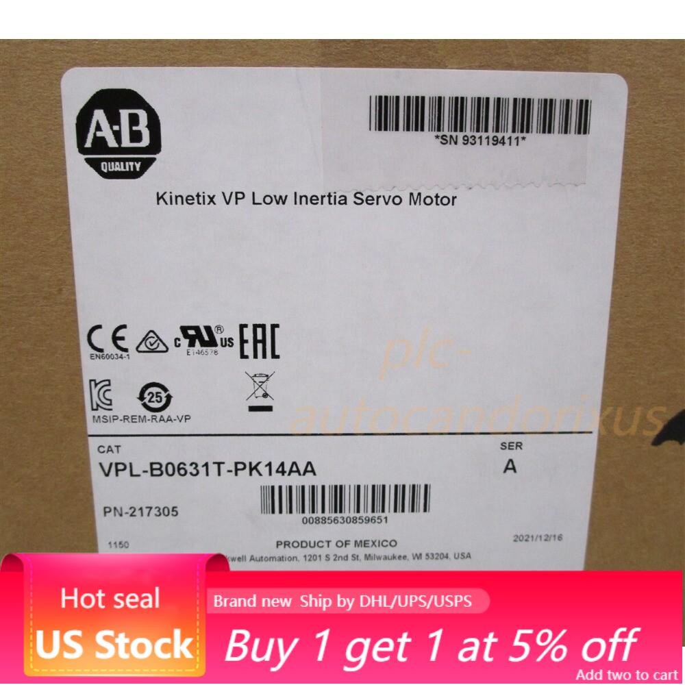 ALLEN BRADLEY VPL-B0631T-PK14AA Kinetix VP Low Intertia Servo Motor US Free Tax