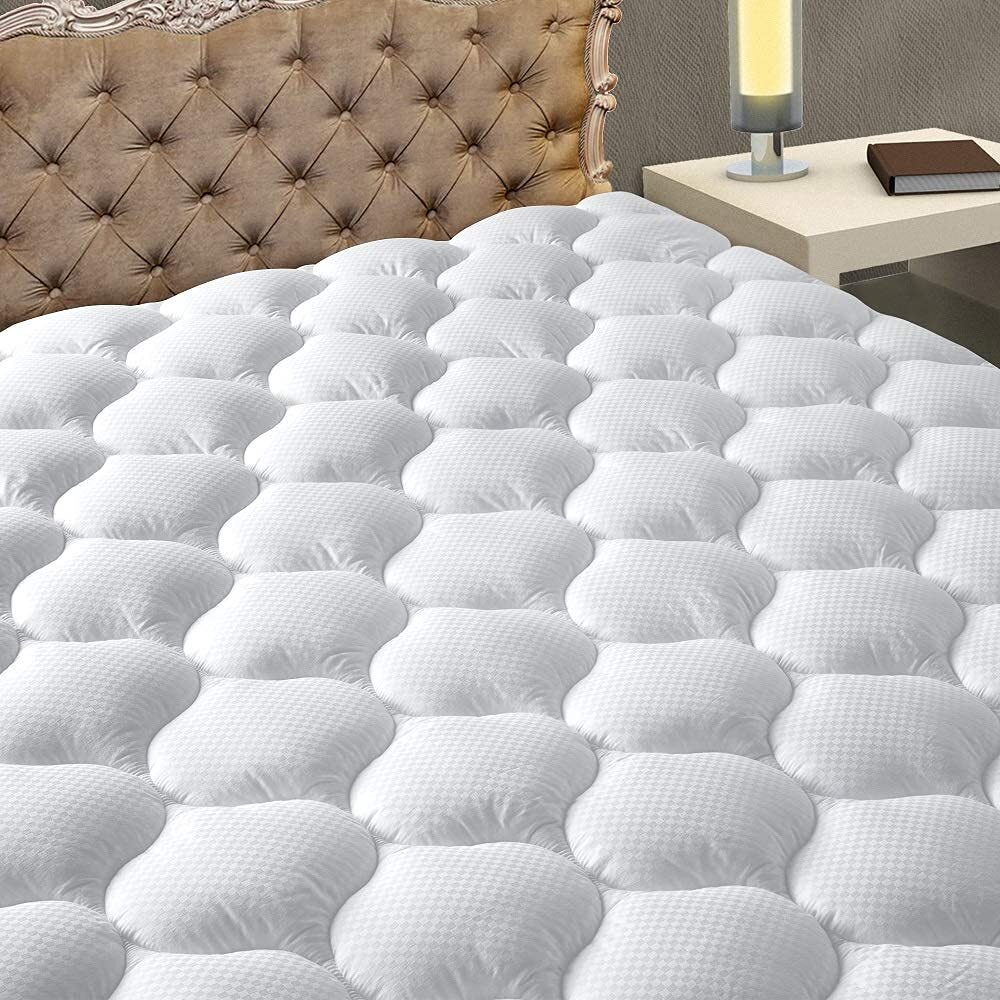 MATBEBY Bedding Quilted Fitted Queen Mattress Pad Cooling Breathable Fluffy S...