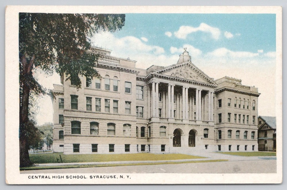 Central High School Syracuse NY Postcard 1920s Union News Co.
