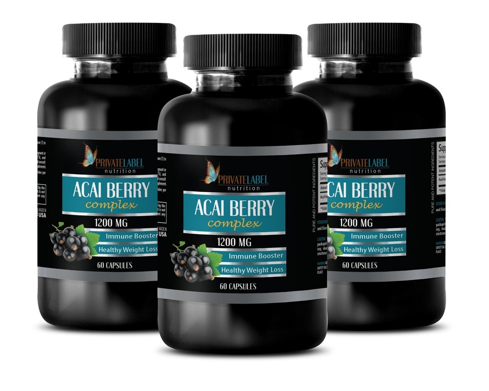 Acai Berry Natural Energy Booster for Endurance 3 Bottles 180 Caps-image