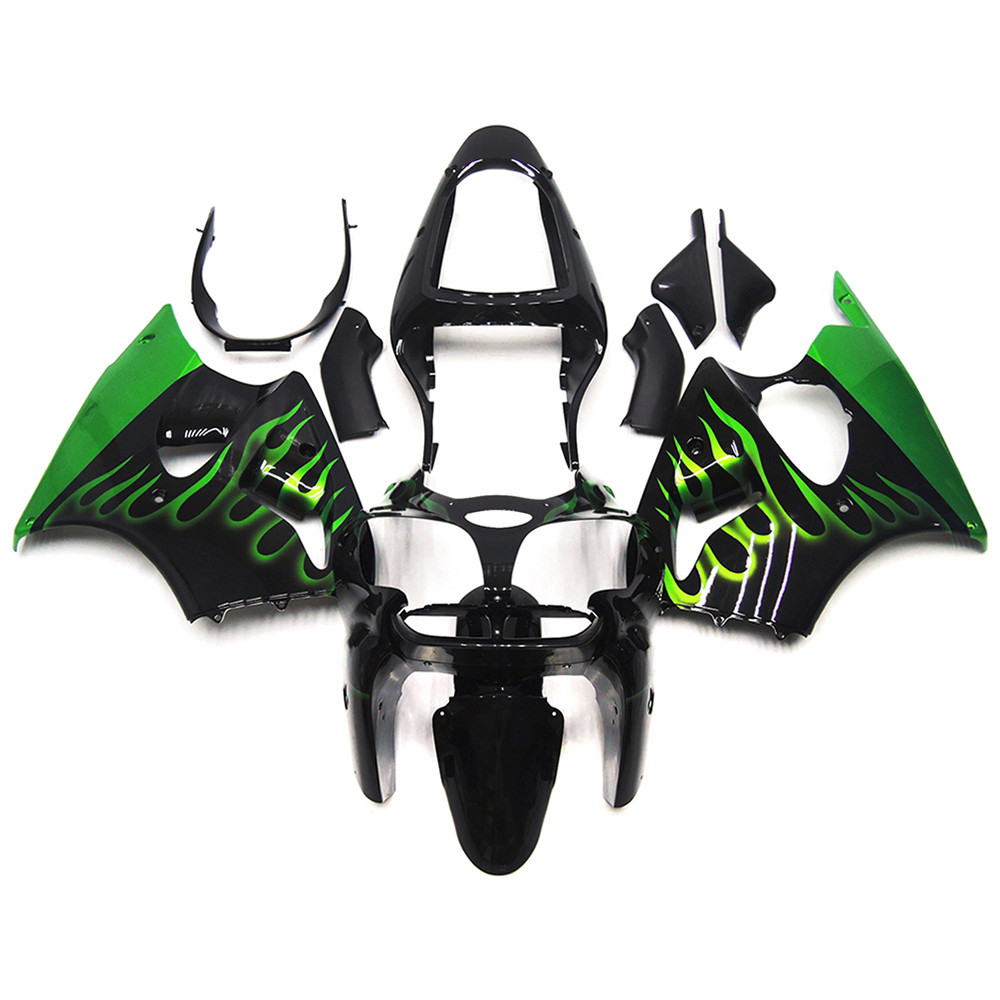 Green Black Plastic Bodywork Kit for Kawasaki Ninja ZX6R 2000 2001 2002 Fairings