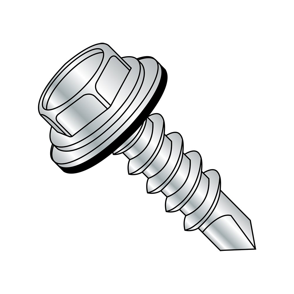 Zinc-Plated Steel Self-Drilling Screw with EPD Sealing Hex Washer Head