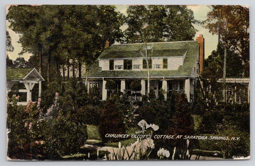 Chauncey Olcott's Cottage Saratoga Springs NY Postcard 1920s Posted