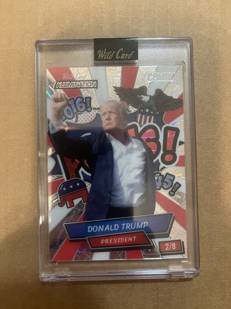 Donald Trump, 2024 Wild Card, Inc Alumination Comix, POTUS! 2/8 Blood Face