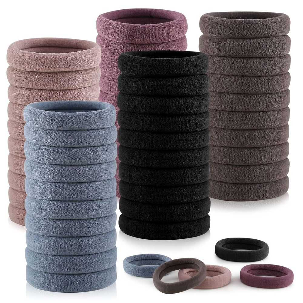 100 Pcs Thick Seamless No-Damage Hair Ties Ponytail Holders Hair Accessories