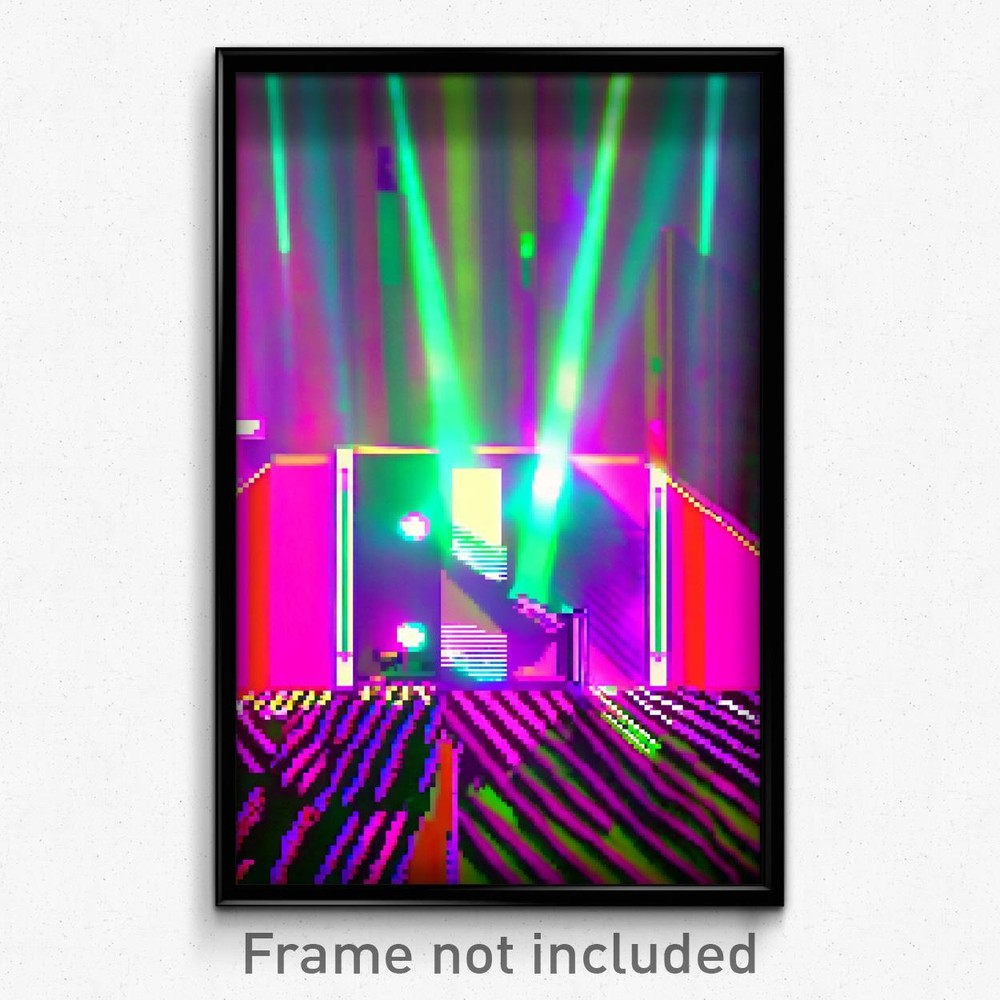 Pixel Art Poster - Glitch Art Concert (8 Bit Psychedelic Video Game Print)