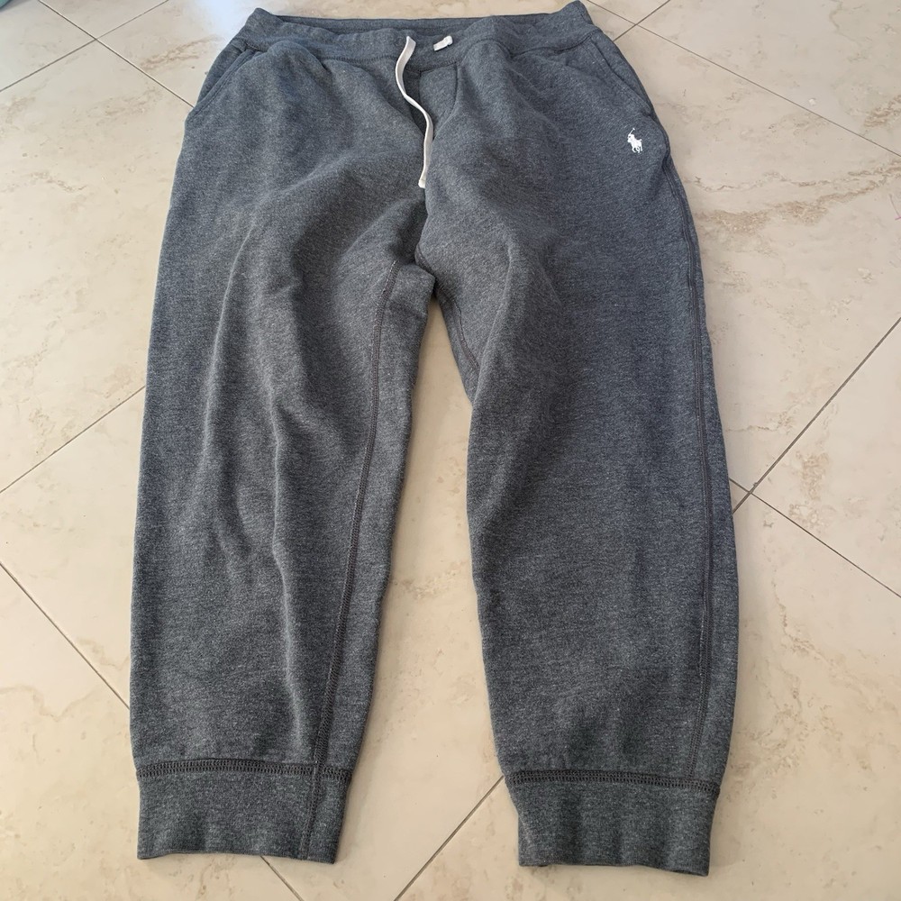 Polo Ralph Lauren Sweat Pants Mens Size Large Sz L Gray Joggers Soft Knit