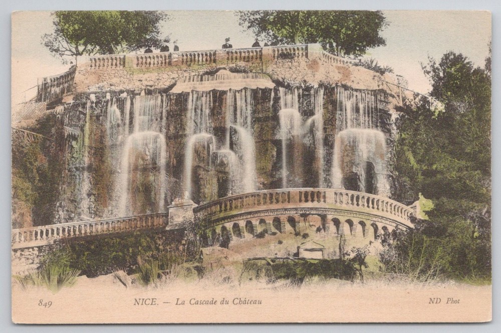 Nice France La Cascade du Château Waterfall ND Phot Postcard