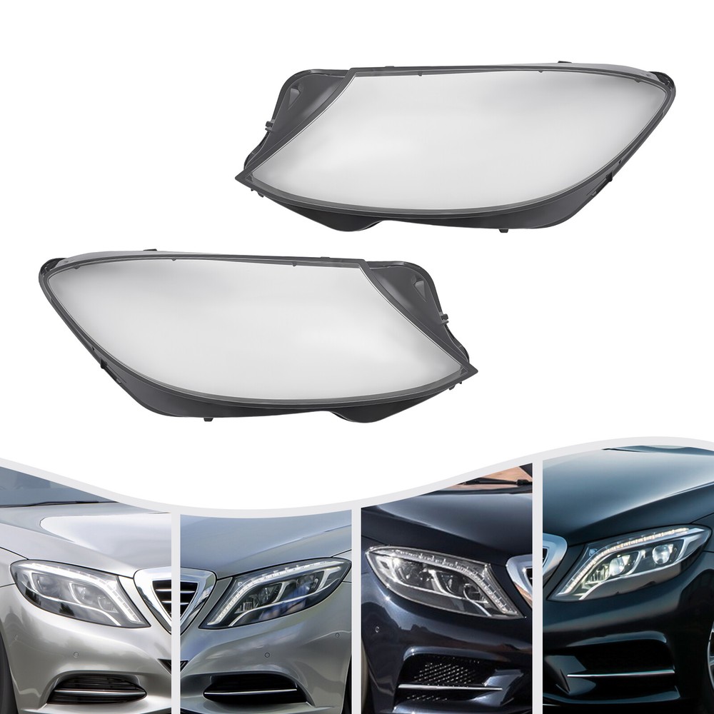 Left & Right Headlight Lens Covers For 2014-2017 Mercedes-Benz W222 S-Class