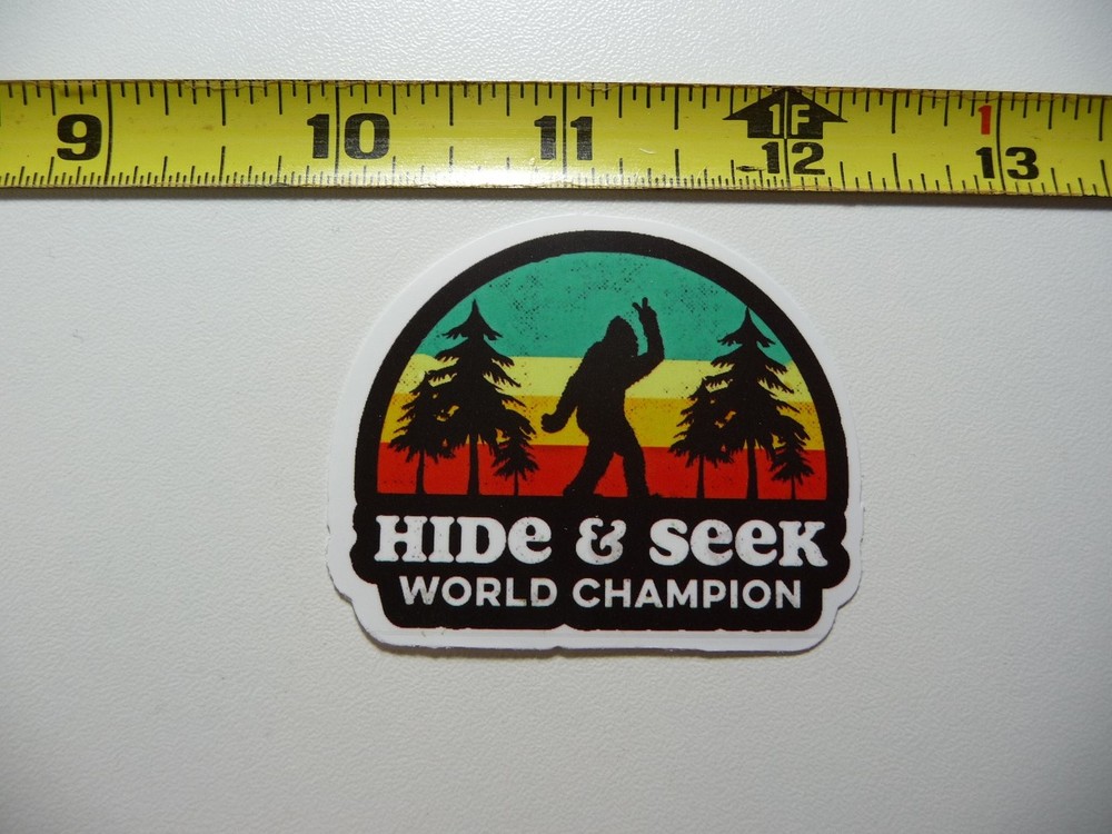 Bigfoot Sasquatch Hide Seek Champion Funny Animal Existence Decal Sticker
