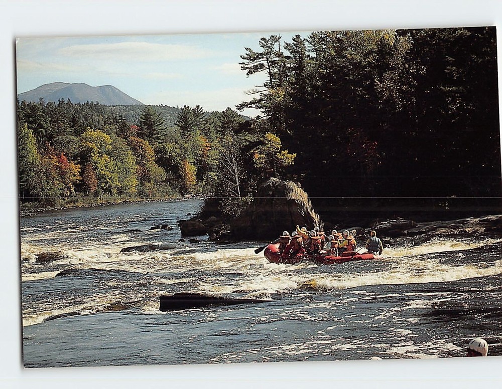 Postcard Rafting in the River of Maine USA