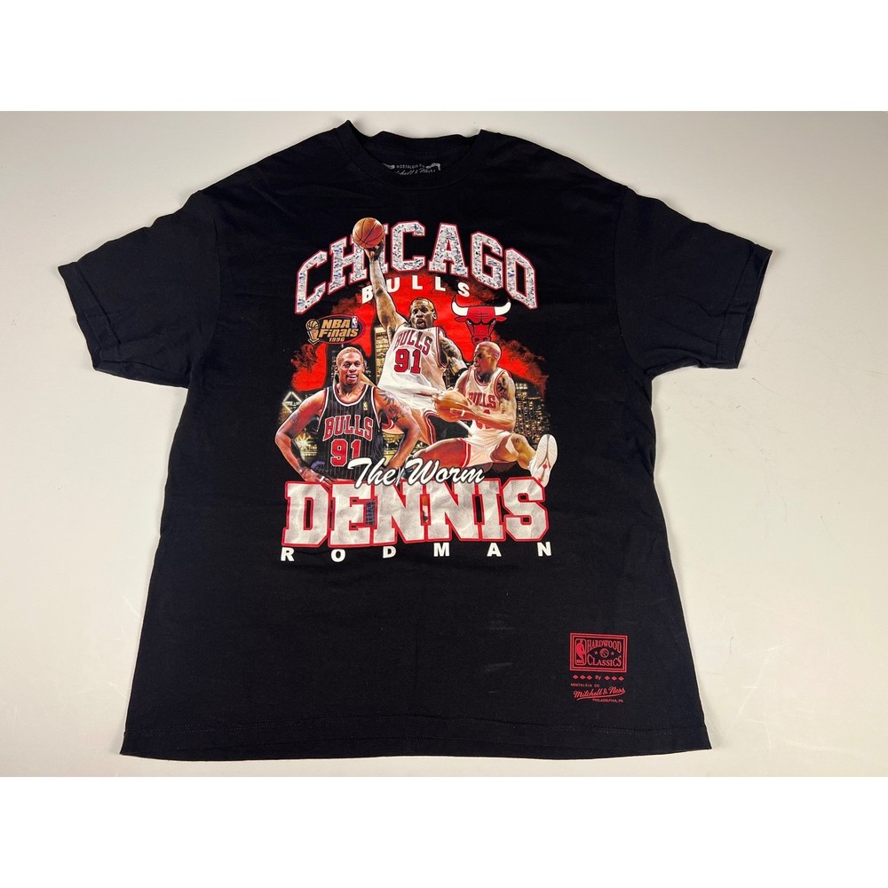 Dennis Rodman Chicago Bulls NBA Mitchell & Ness T Shirt Mens XL