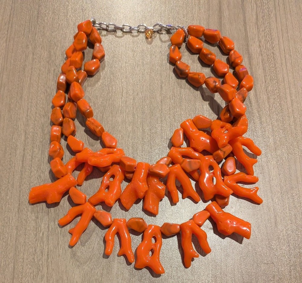 Vintage Faux Coral Branch Necklace