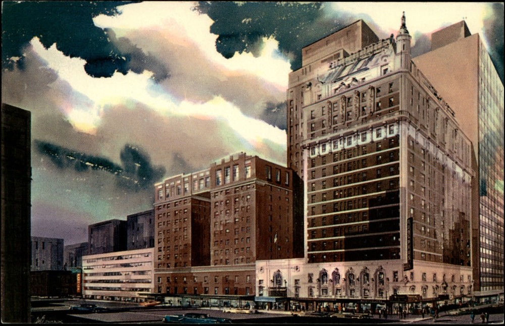 Hotel Adolphus Dallas Texas vintage postcard Artist rendering c719