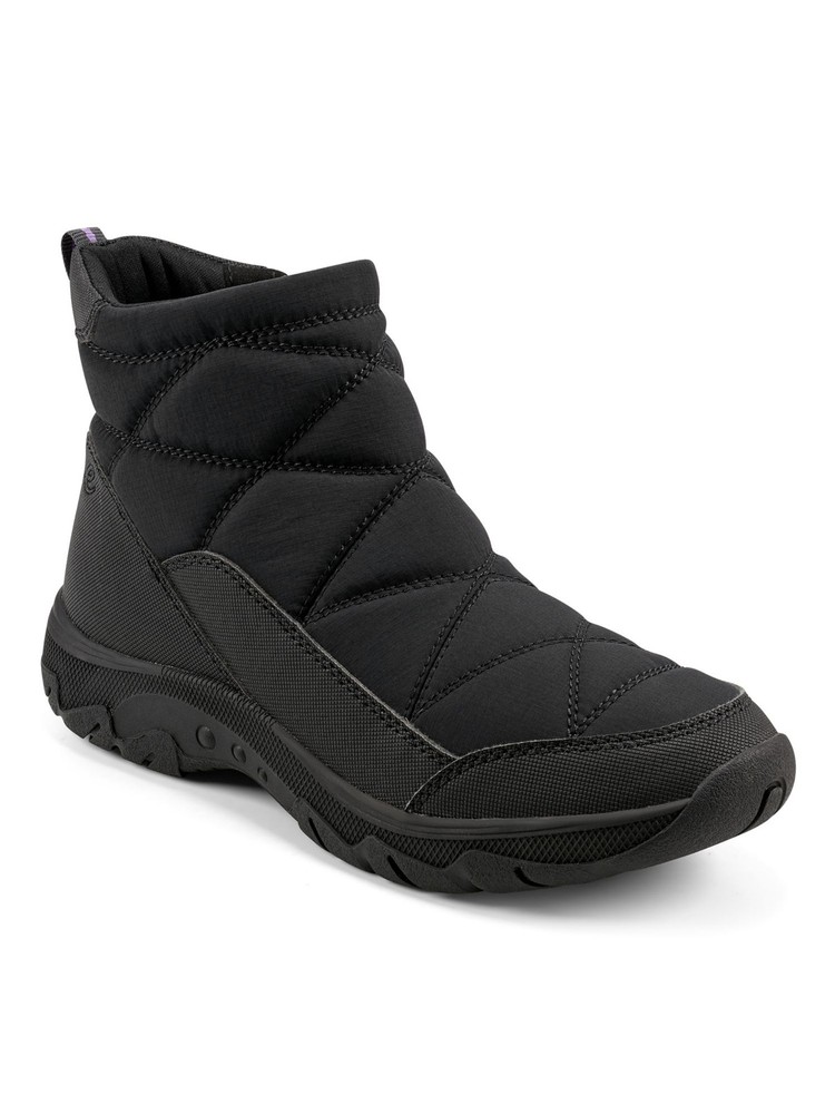 EASY SPIRIT Womens Black Water Resistant Tru Round Toe Wedge Zip-Up Winter 6 M