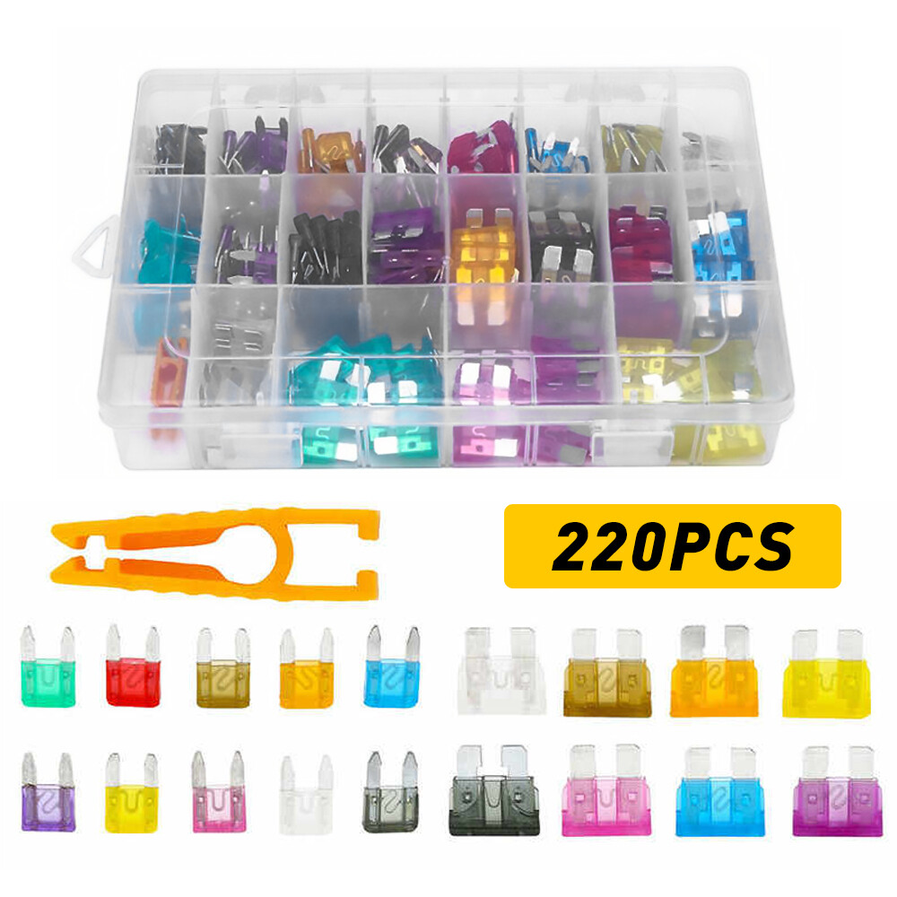 220pcs Mini Car Fuse Assortment Assorted Blade Kit Auto Truck Automotive Set New