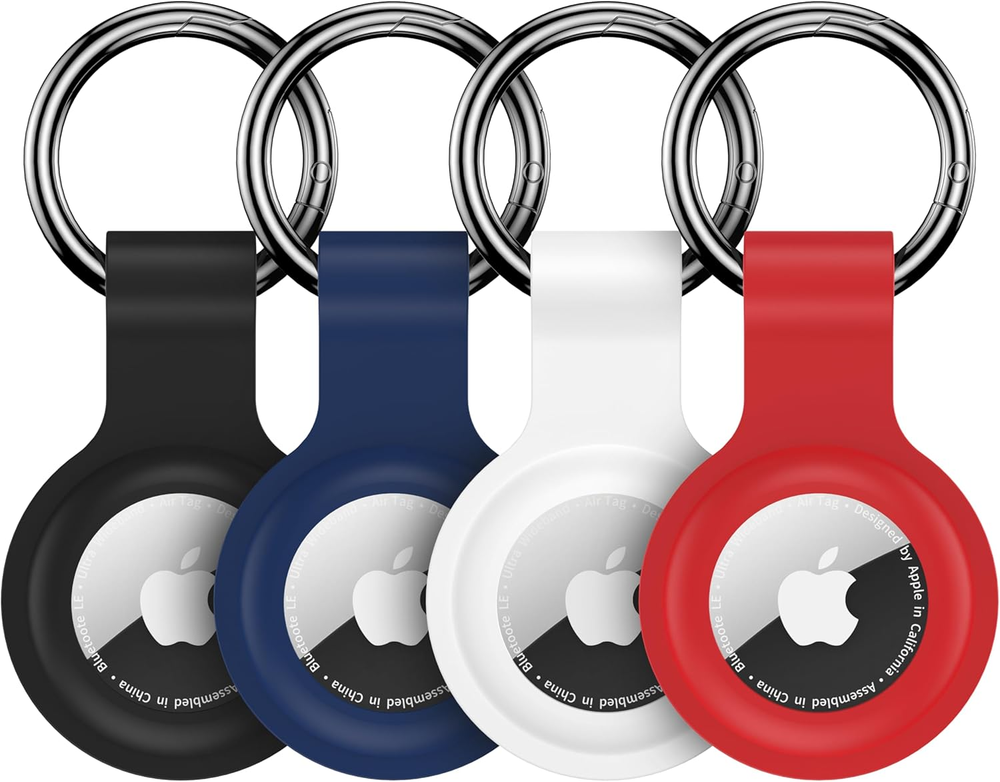 Silicone AirTag Keychain Holder with Ring Case for Secure Attachment