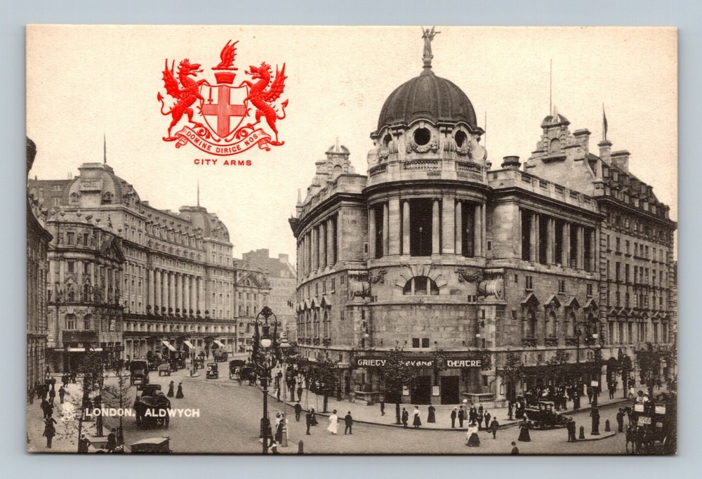 LONDON, ENGLAND Street Scene ALDWYCH Gaiety Theatre Tuck Postcard