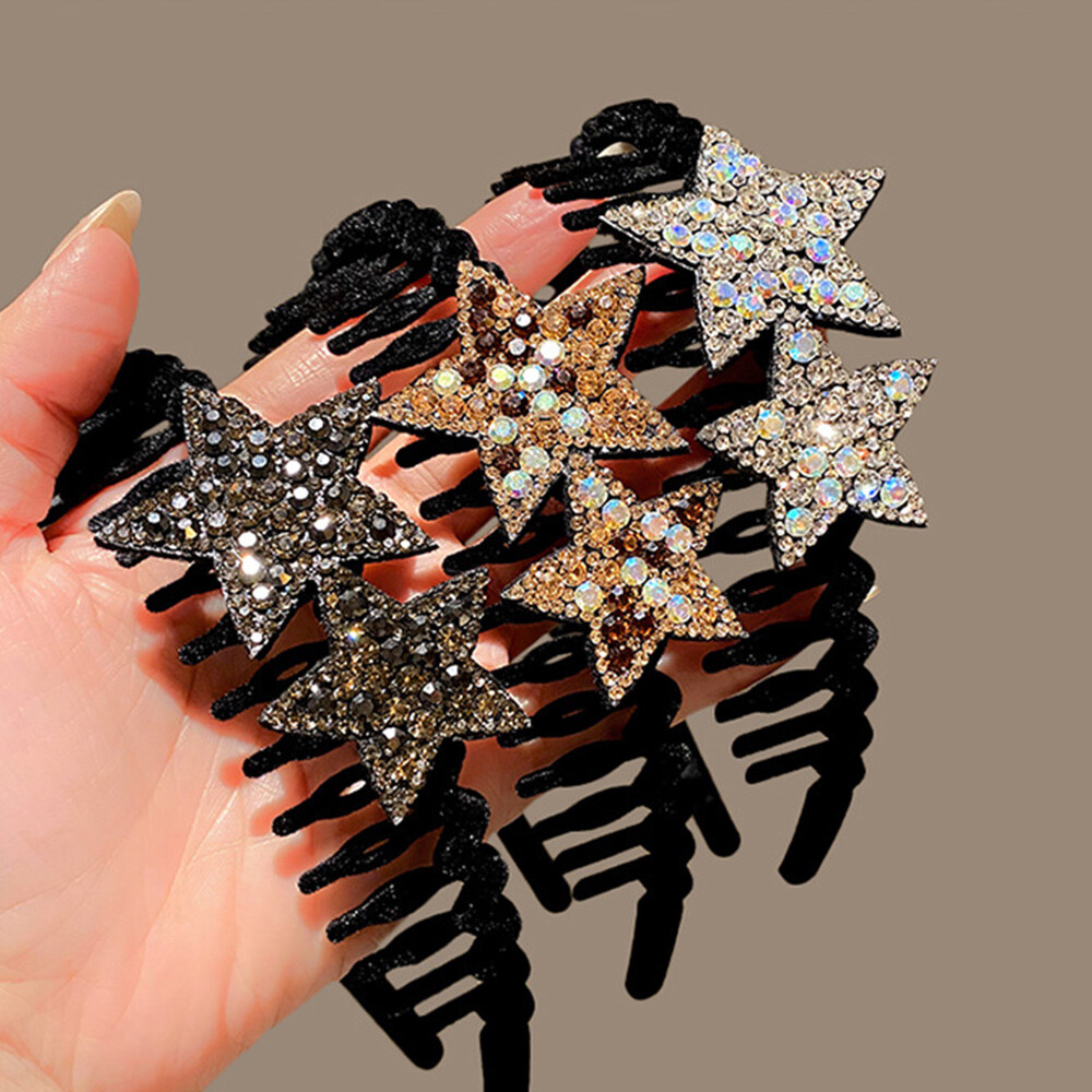 Rhinestones Flocking Toothed Hair Hoop Shinny Sequins Head Hoop Fashion Korean