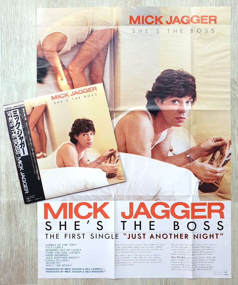 Mick Jagger She's The Boss LP 1985 Japan Promo Poster w/ Obi Insert